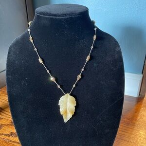 Alexis K Elegant Leaf Pendant Necklace